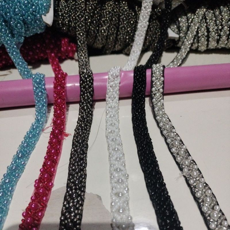 Payet rangkai lebar 1cm varian warna harga per 50cm