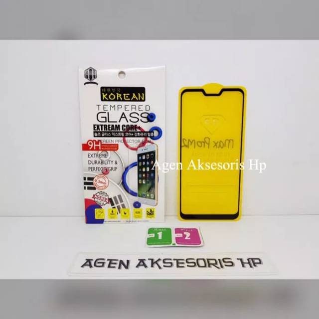 KOREAN Tempered Glass Zenfone Max Pro M2 6.26&quot; FULL SCREEN Guard TG 5D Asus ZB631KL FULL GLUE