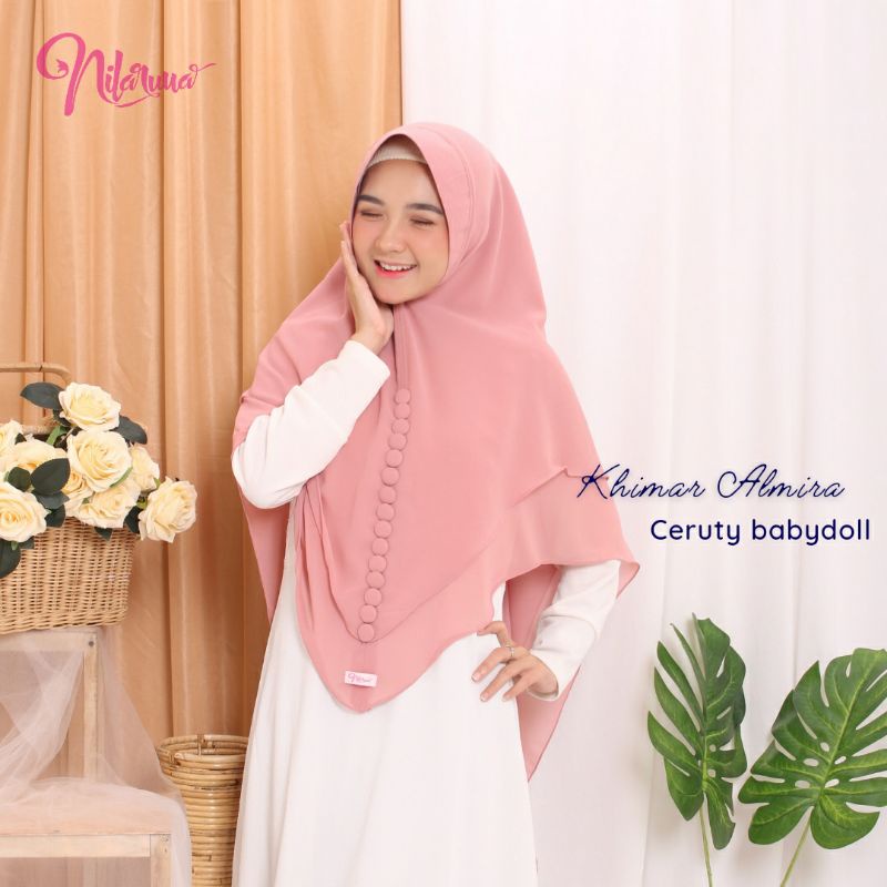 Nilaruna Hijab Instant Syari Khimar Almira Ceruty 2 Layer Premium