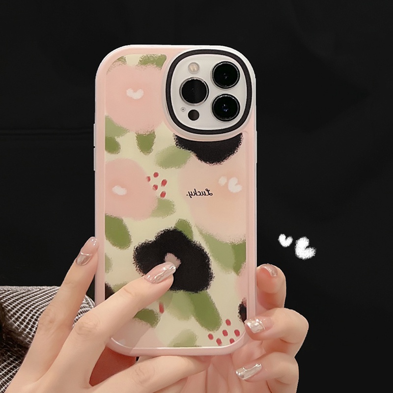 Soft Case Silikon Motif Lukisan Bunga Mata Besar Untuk IPhone 7 8 Plus X XR XS Max 11 Pro Max 12 13 Pro Max SE 2020