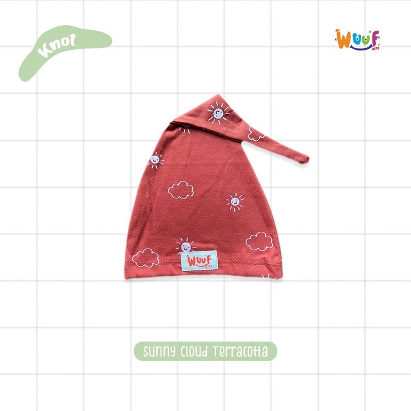 SUNNY CLOUF TERRACOTTA KNOT HAT WUUF KIDS (TOPI BAYI NEWBORN)