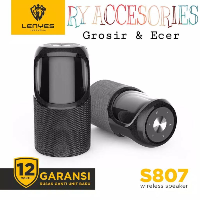 RY - SPEAKER BLUETOOTH WATERPROOF LENYES S807 TWS DAN NFC ORIGINAL LENYES ANTI AIR GARANSI 1 TAHUN