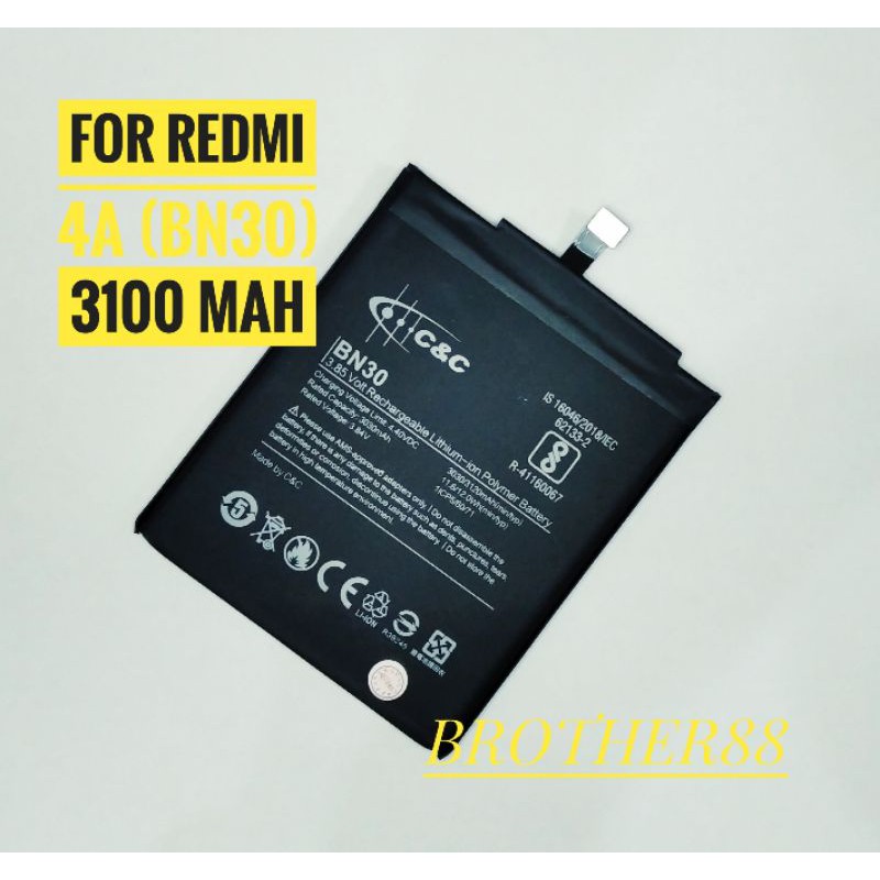 BATTERY BATERAI BATRE XIAOMI REDMI 4A (BN30) ORIGINAL C&amp;C