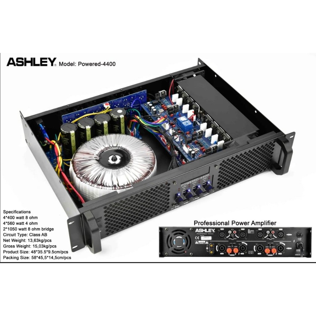 Power Amplifier ASHLEY POWERED-4400 4 Channel Garansi