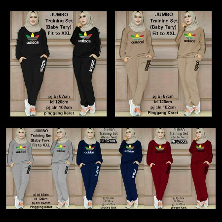 CAYTIE -  SET ADIDAS TRAINING // STELAN TRAINING WANITA