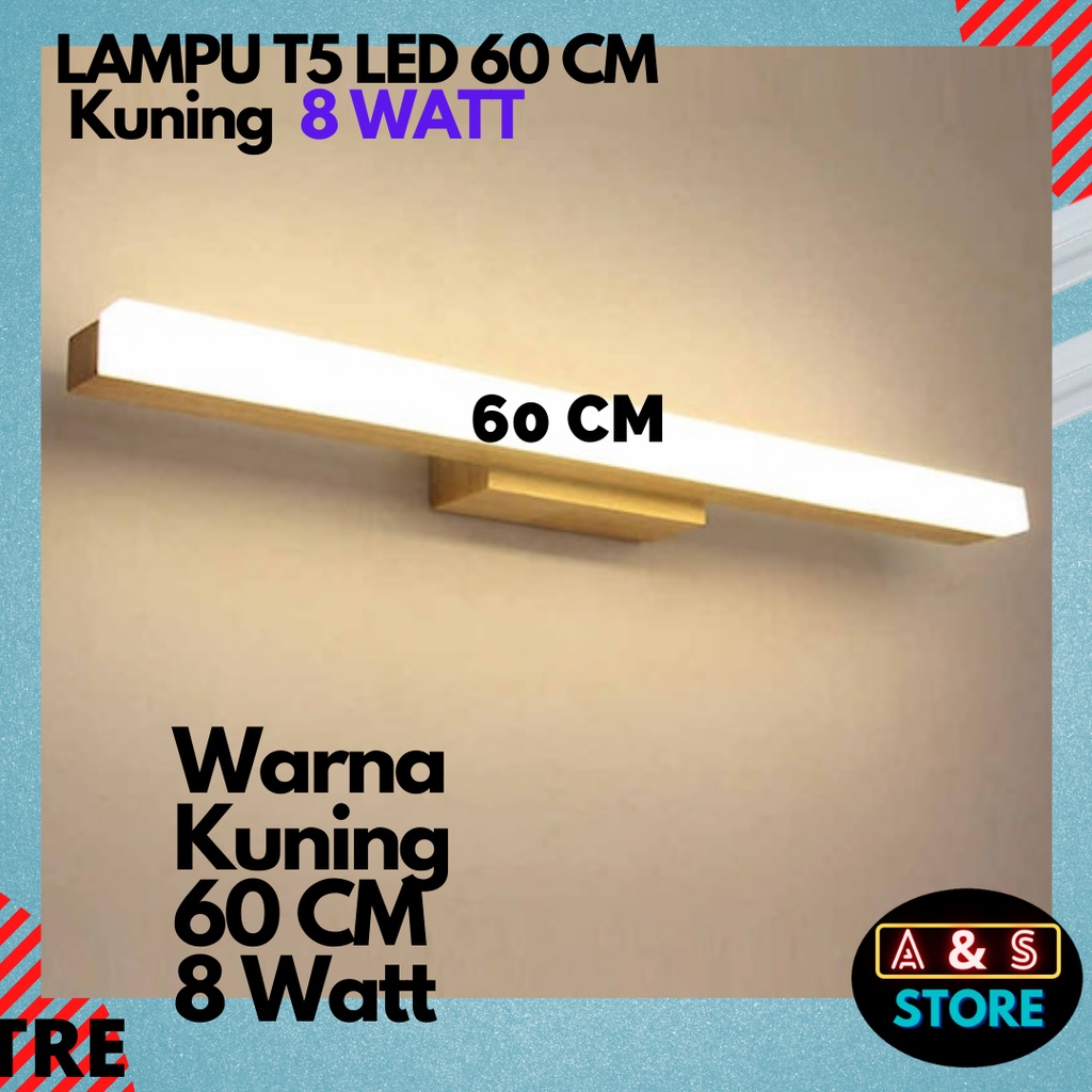 Lampu T5 LED Neon Kuning Panjang 60 CM 8 Watt