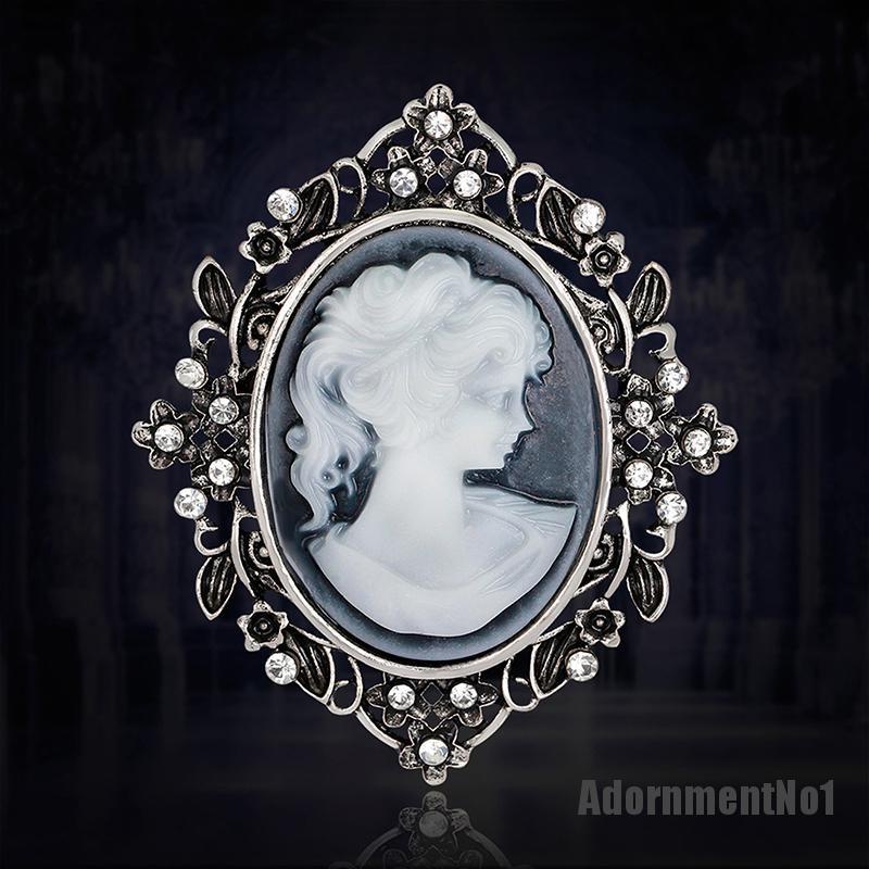 (Adornmentno1) Bros Pin Wanita Desain Cameo Victoria Hias Kristal Untuk Pesta Nikah