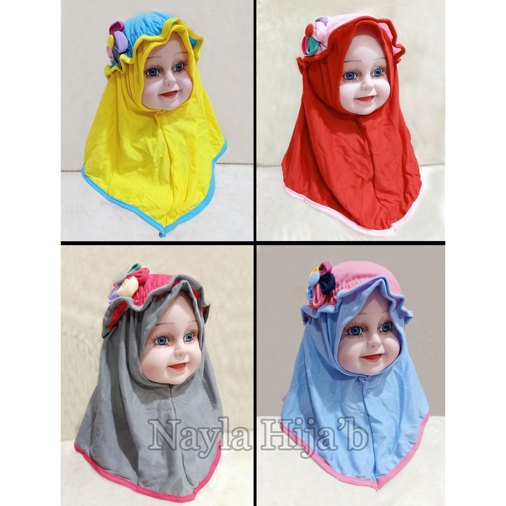 Kerudung Bayi Topi RANDOM Jilbab Bayi Lucu  Untuk 0 Bulan - 2 Tahun Nayla Hijab