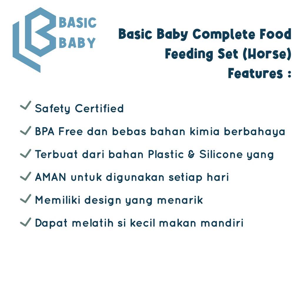 Basic Baby Complete Food Feeding Set - Horse / Perlengkapan Makan Mpasi