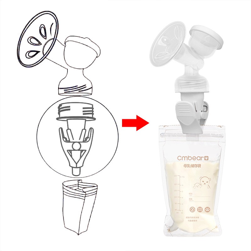 Cmbear Milk Storage Bags Clip Adapter Breast Pump Connector Clip Konektor Klip Pompa Asi