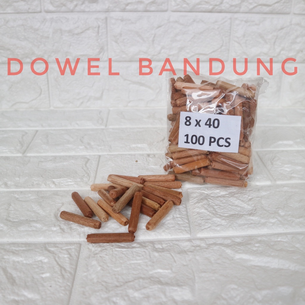 Dowel Kayu Ulir 8 mm Panjang 40 mm - Dowel Kayu Stik Diameter 8mm Panjang 4cm 8x40