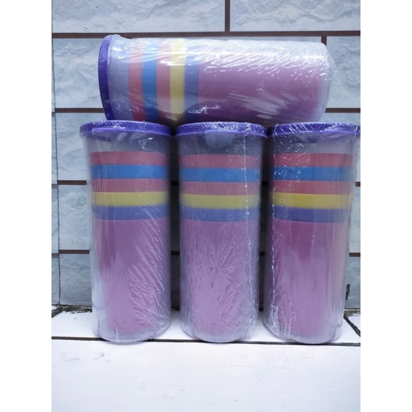 Gelas Pelangi Set 6 in 1/Gelas Minum Piknik/Picnic cup Set