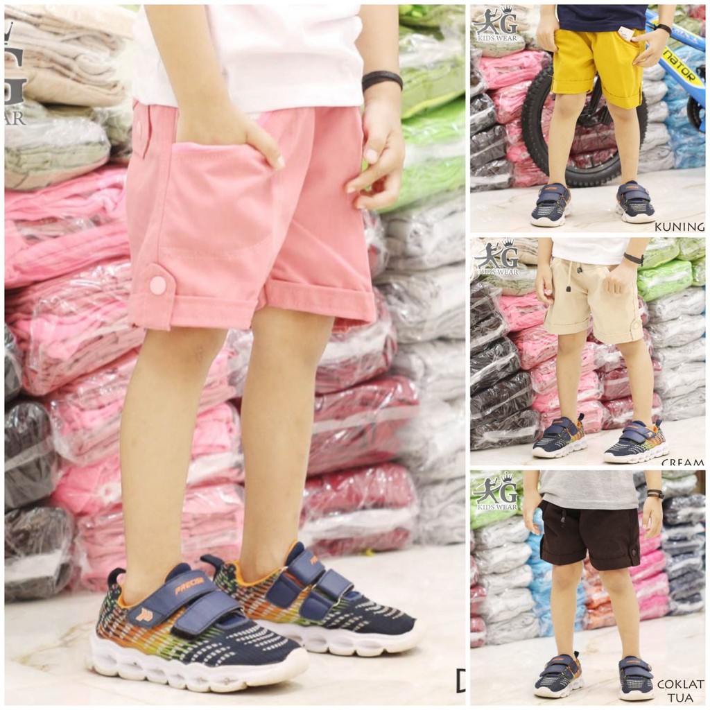 Umur 1-6 tahun CELANA PENDEK CANVAS ANAK Unisex RG KIDS BANDUNG ECER Grosir tsaiby Celana Perempuan