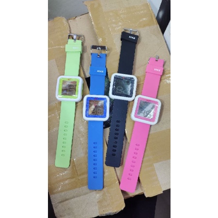 JAM TANGAN KARET LED PERSEGI