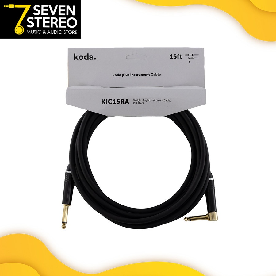 Koda plus KIC15RA Straight-Angled Instrument Cable 15 ft Black