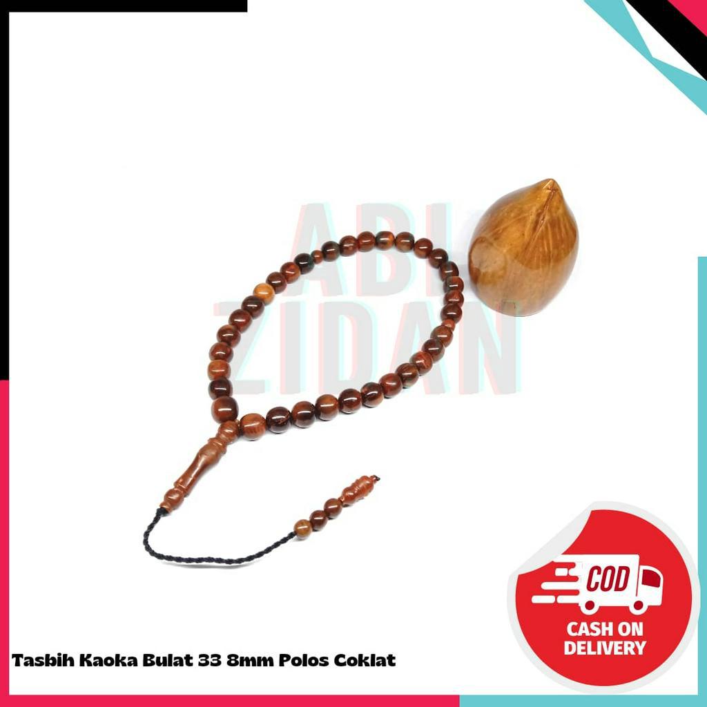 tasbih kaukah kaokah kokkah bulat coklat 8mm 33 butir polos