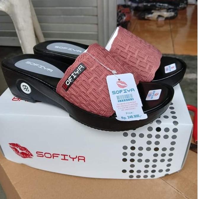 TERLARIS Sandal Wanita Wedges Sofiya Rajut Import Terbaru