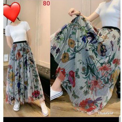 Rok Tutu Motif Bunga