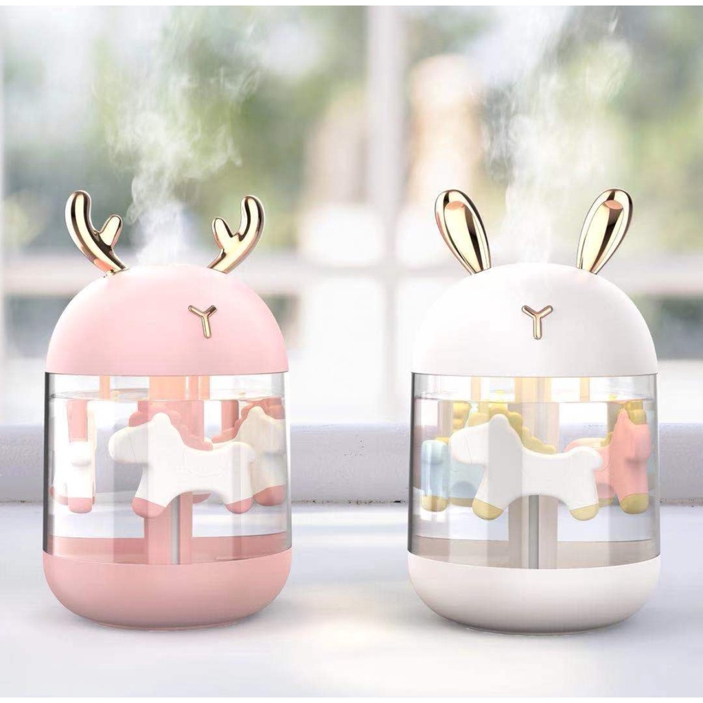 Humidifier Diffuser air aromatherapy 300ML with 7 colour LED Lamp- Pelembab Ruangan K5