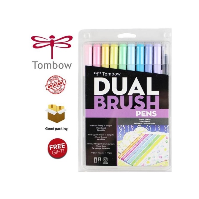 

Tombow Dual Brush Pen ABT, Pastel Palette, set 10 colors