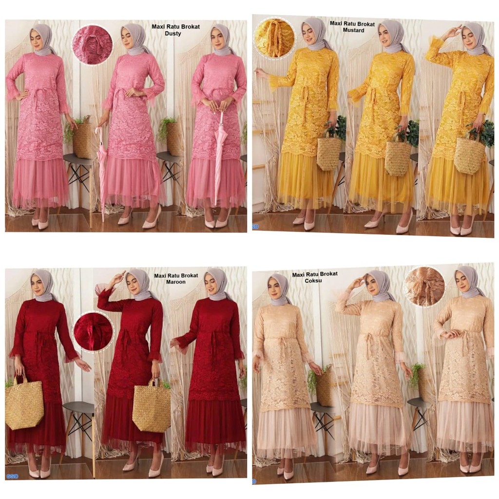 Maxi Ratu Brokat/gamis maxi/gamis syari/terusan muslim/terusan maxi wanita/terusan panjang wanita