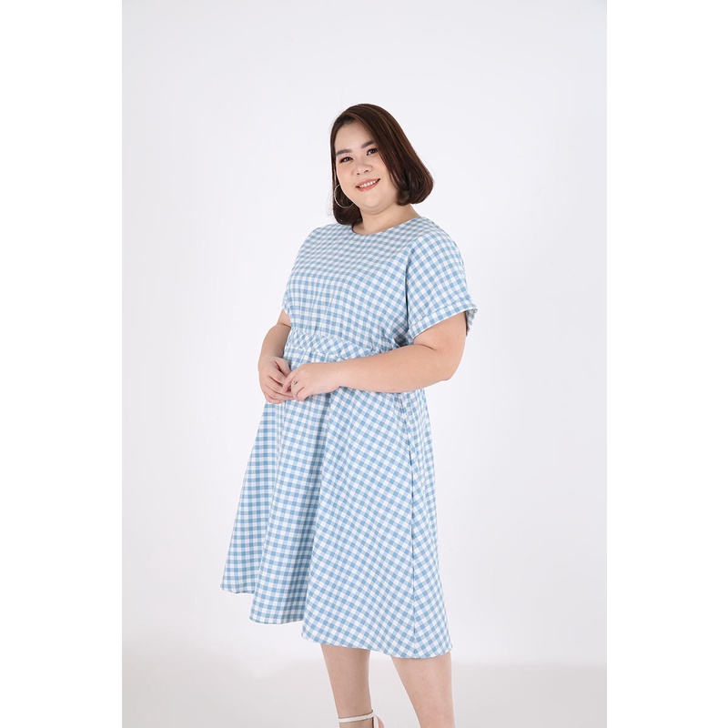 Sorabel - Carnu Plain Flare Dress Big Size Jumbo