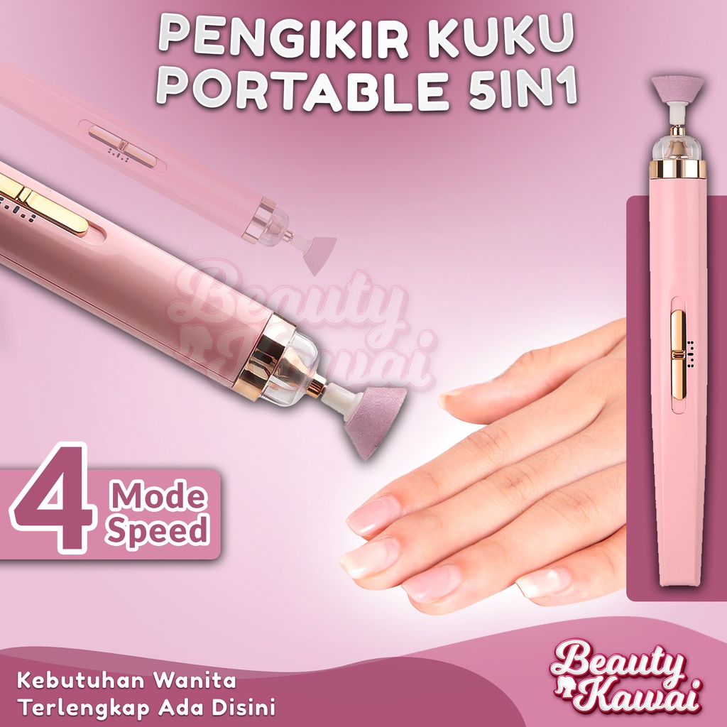 Kikir Kuku Elektrik 5in1 Pedicure Manicure USB Cas Nail Polish Portable