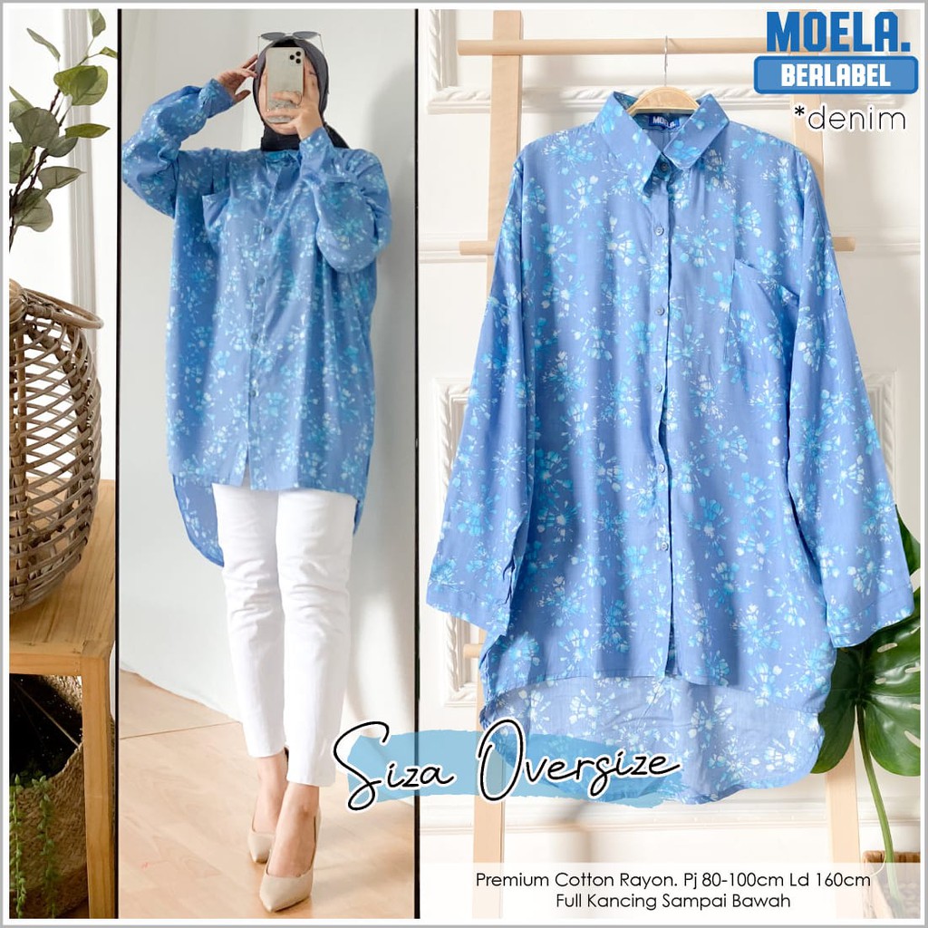 realpict SIZA by MOELA oversize ld 160 rayon premium atasan blouse wanita big size jumbo fashion