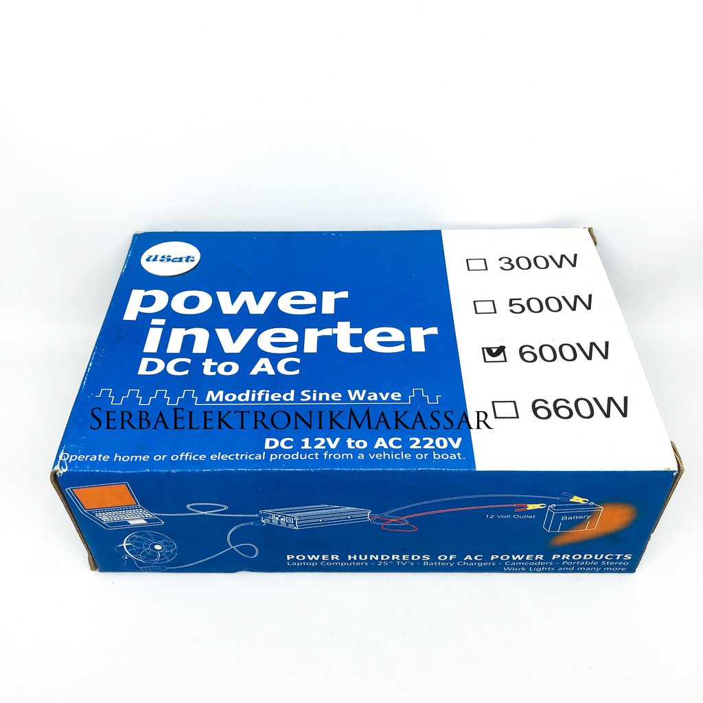 Power Inverter 600 Watt Merk USAT DC 12Volt to AC 220Volt