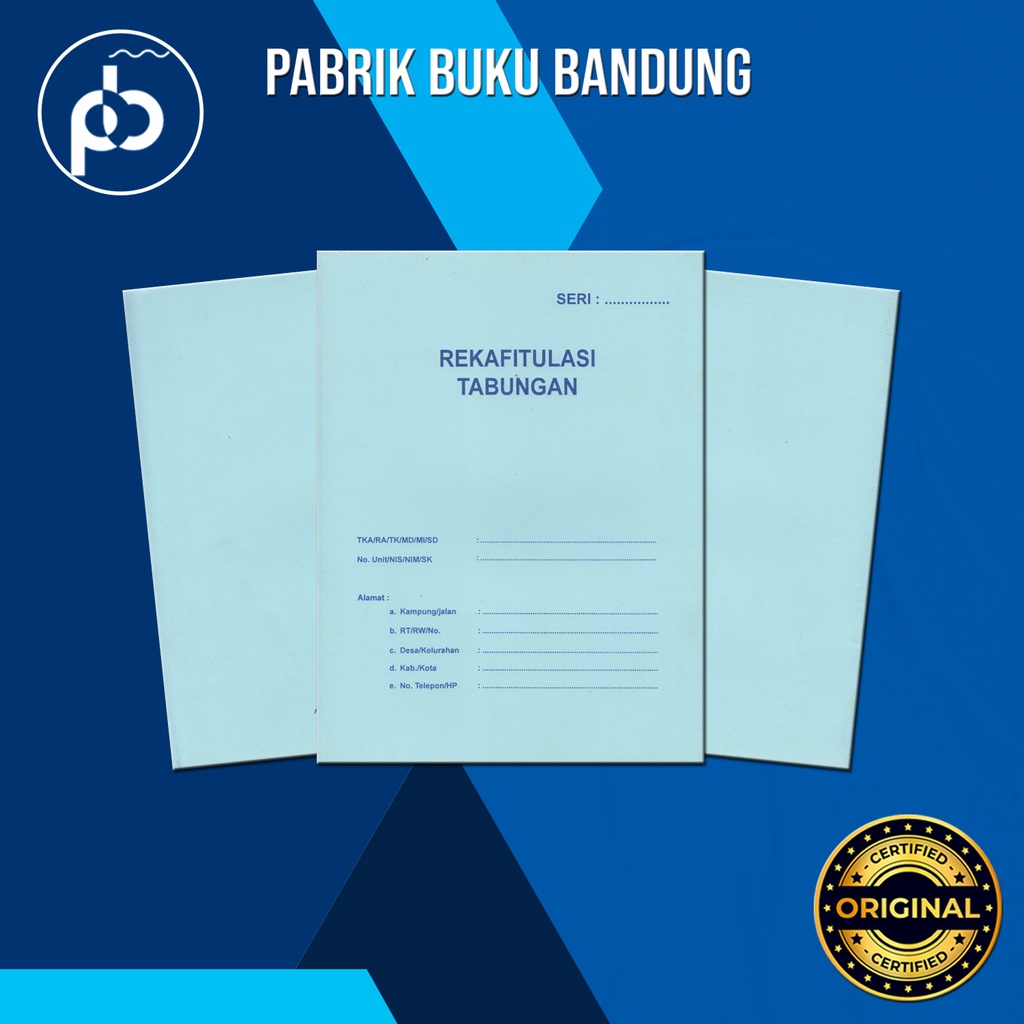 

Rekafitulasi Tabungan | Buku Rekap/Rekapan Perhitungan Jumlah Saldo | 48 Hal 21x19 Cm | Al Karimiyah