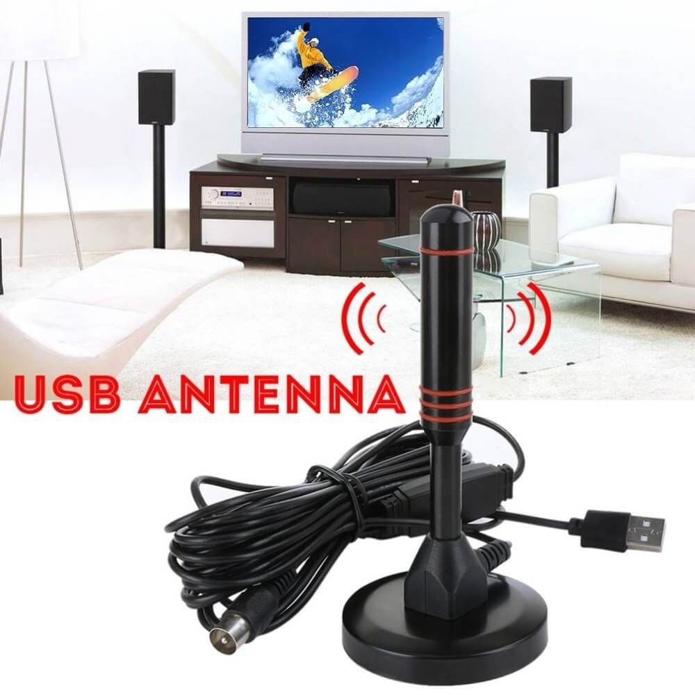 Antena TV Tabung atau Digital Indoor USB DVB-T2 High Gain 25dBi - EL05 - Black