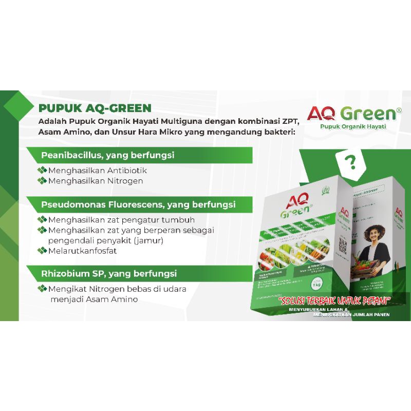 Pupuk Organik Hayati Multiguna Type Bubuk AQ GREEN 1 kg Untuk 1000 liter Air