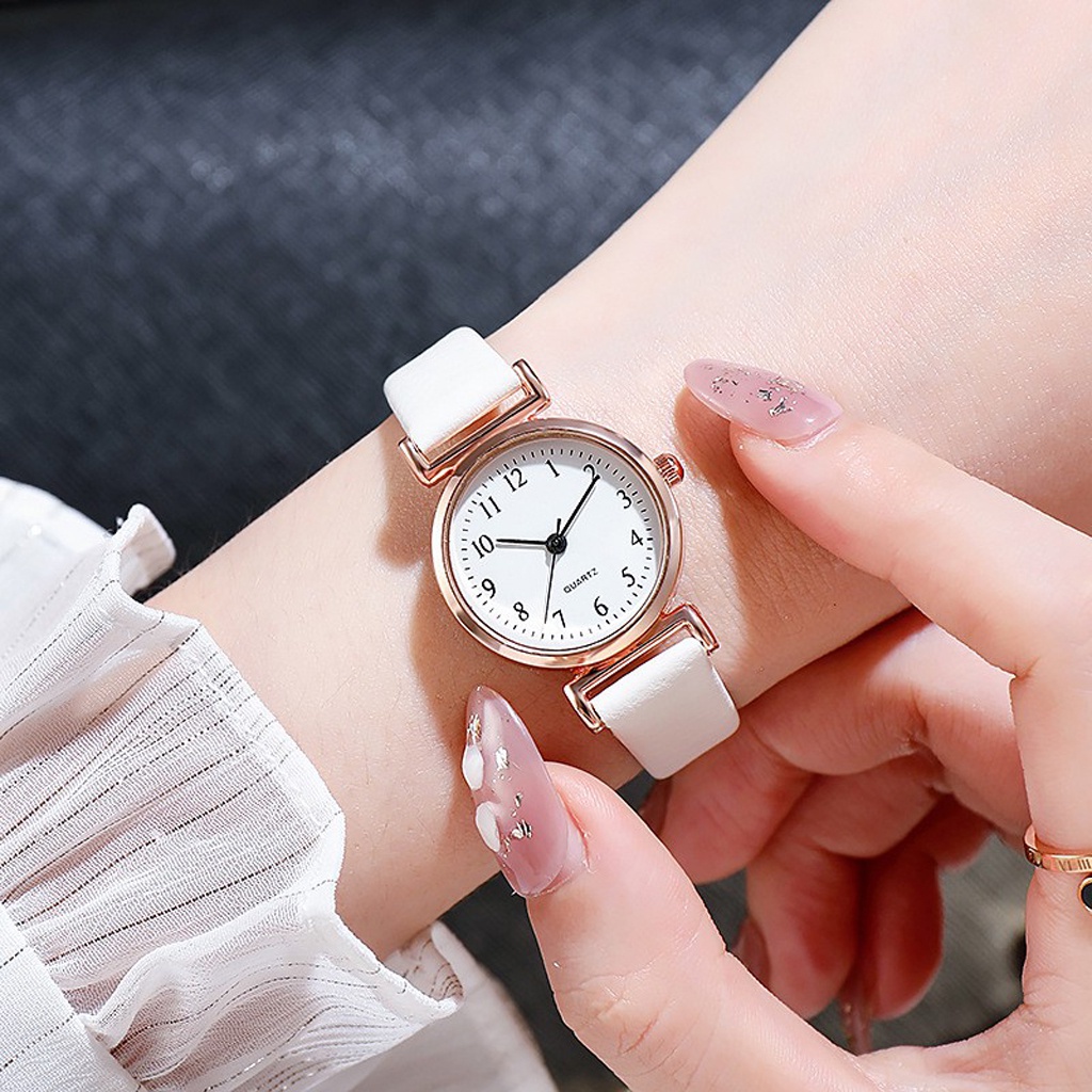 INDOMINI Jam Tangan Wanita Kecil Analog Quartz Dengan Strap PU Leather Fashion Casual Import JT047