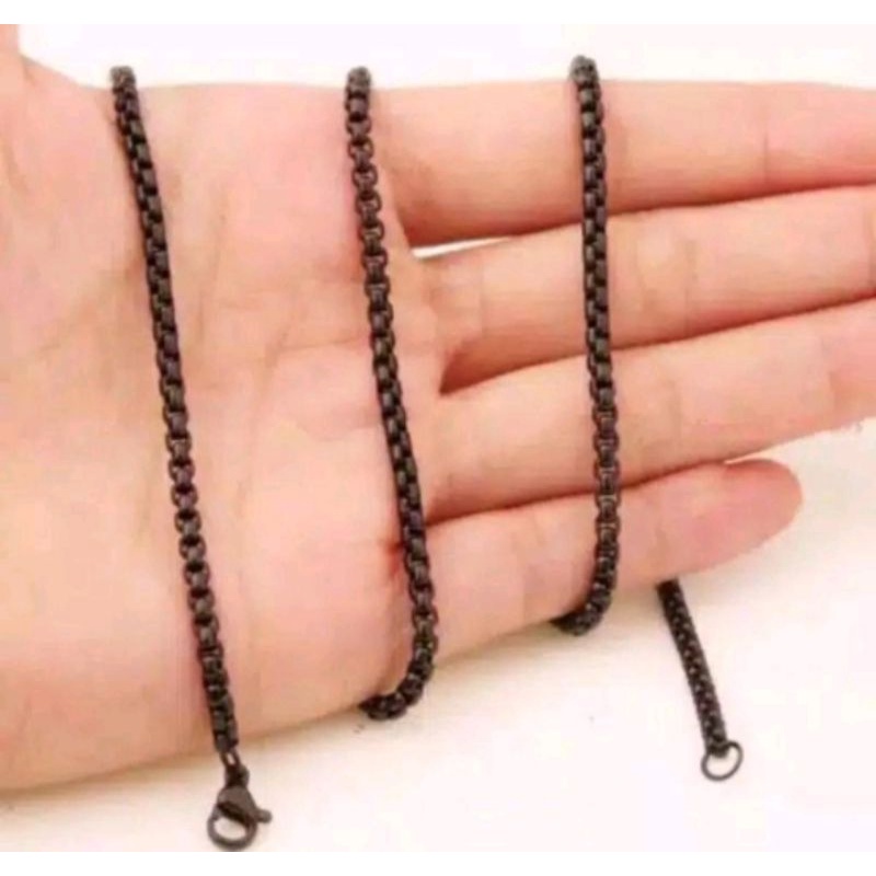 KALUNG TITANIUM ROLO HITAM