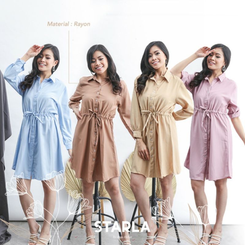 GROSIR HOMEWEAR KEMEJA PIYAMA DEWASA BAJU TIDUR WANITA MURAH GAIA STARLA