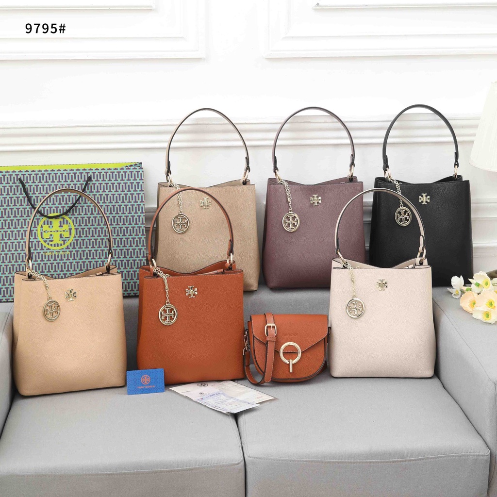 TB Leather Bucket Bag With Slingbag 9795