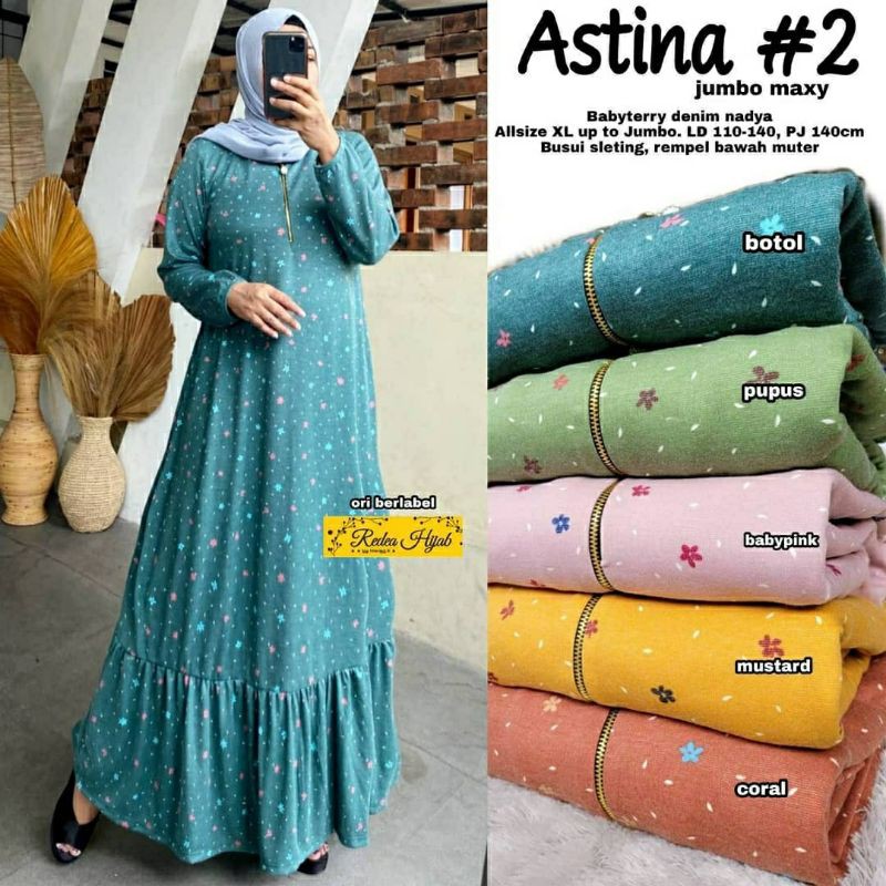 Astina #2 Jumbo Maxy, GAMIS BUSUI JUMBO BAHAN BABYTERRY DENIM NADYA LD 110-140 TERJUMBO TERMURAH OOTD