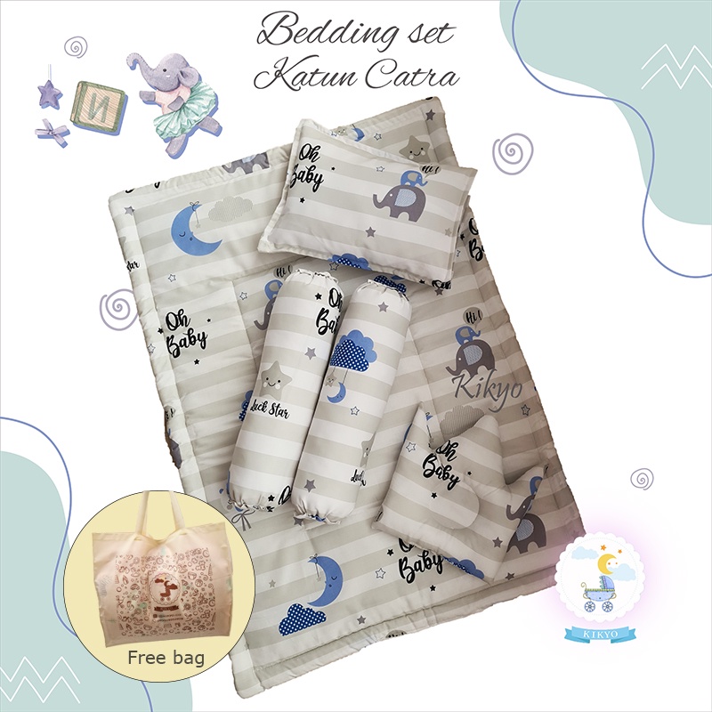 Bedding set baby elepani / baby bedding / selimut bayi / bedding set bayi / matras bayi