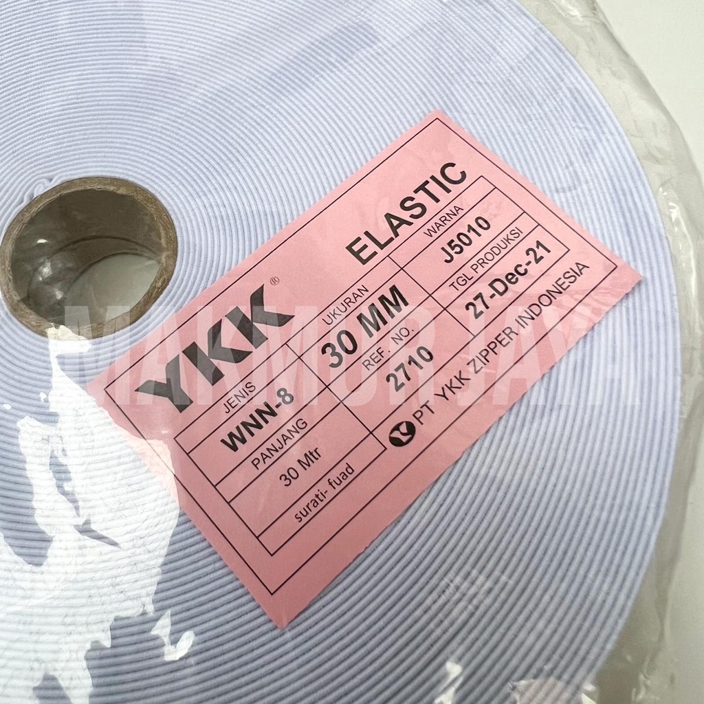 Karet Elastik Elastis YKK Putih WNN-8 3cm 30mm J5010