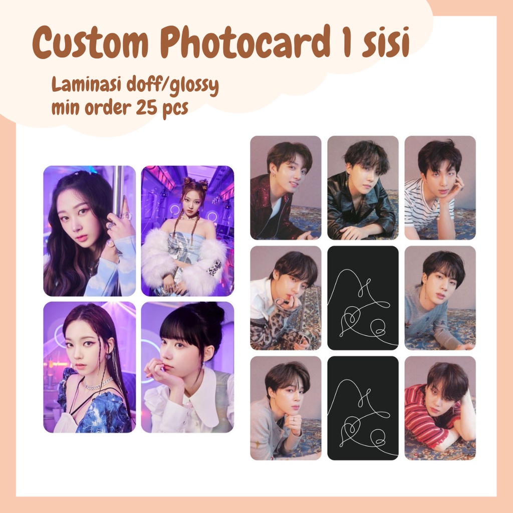 CUSTOM PHOTOCARD 1 sisi Laminasi Doff Glossy