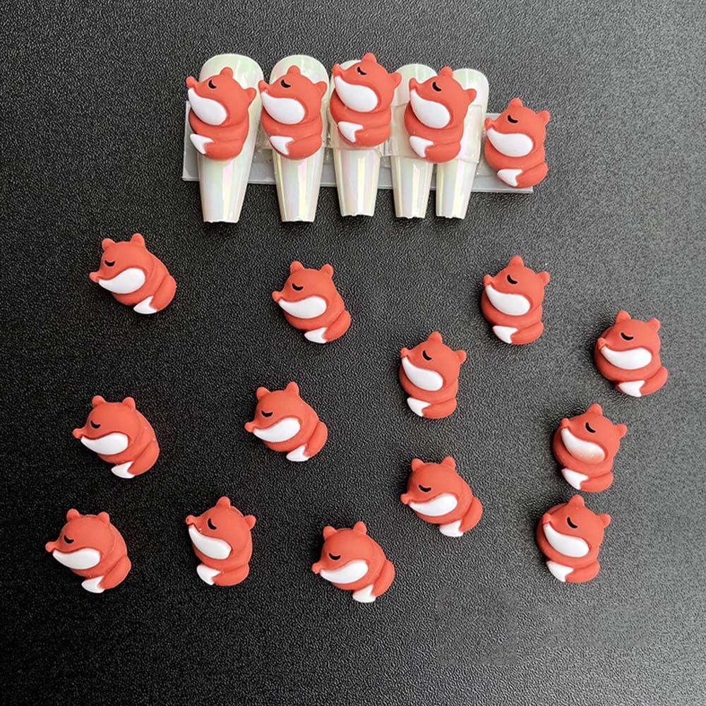 AUGUSTINA Agustinina Hewan Nail Art Perhiasan Resin Jepang Bunga Cinta Kelinci Kura-Kura DIY Aksesoris Kuku