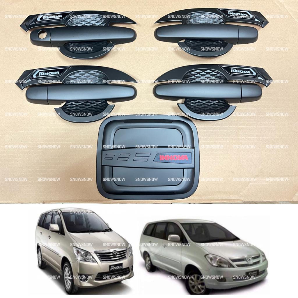 Paket Outer Handle Tank Cover Innova Lama Old 2005 2010 2014 2015 Diamond Hitam