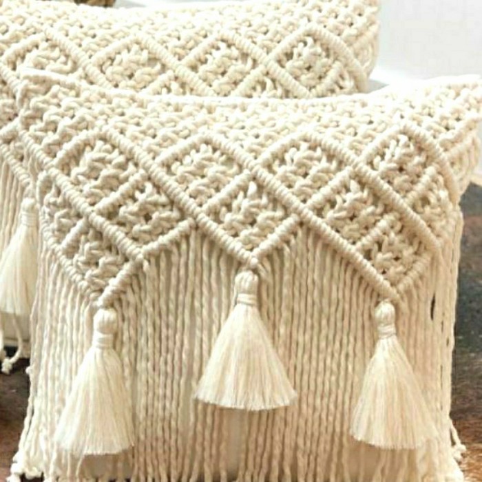 Homedecorbandung_Megaputeri | Barang Antik  | Sarung Bantal Kursi Macrame Premium 2Model| Bisa Bayar
