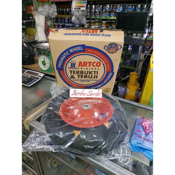 (BAN KOMPLIT ARTCO) Ban Gerobak sorong set dalam ban luar velg