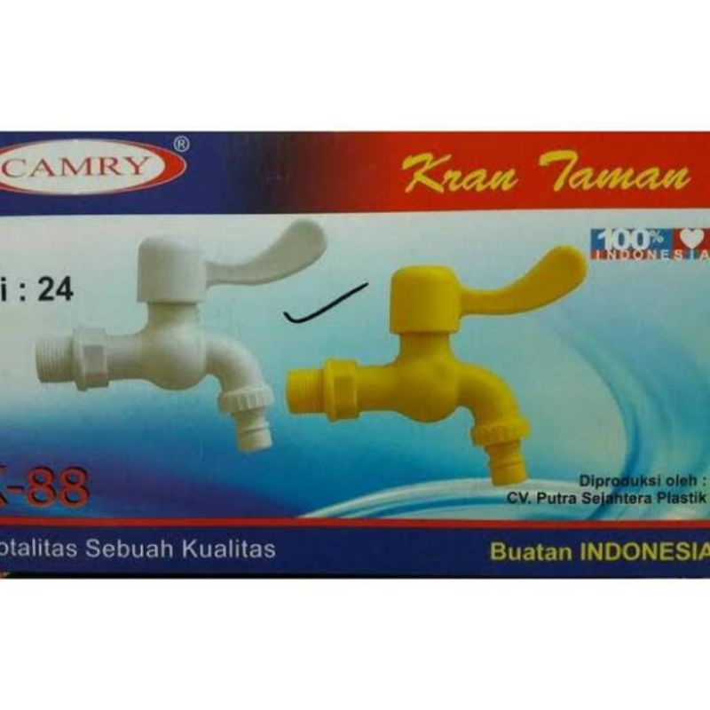 Kran Air / Keran Air Plastik PVC Engkol Baling KOSS 1/2 inch / CAMRY Tembok Taman