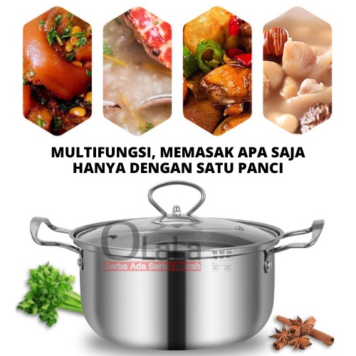 Panci dan Steamer Set Stainless Tebal '5 pcs Ch-4517