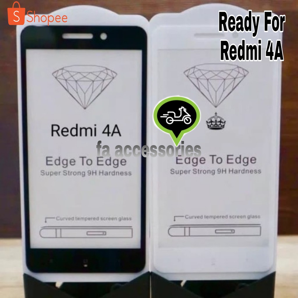 TEMPERED GLASS 5d full lem XIAOMI REDMI 4A HITAM PUTIH