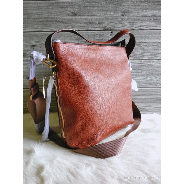 fossil maya hobo shoulder bag leather brown with key