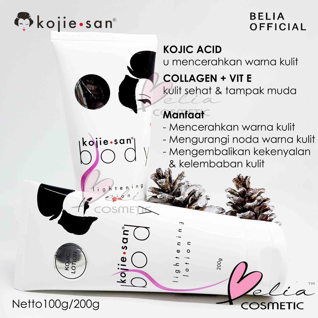 ❤ BELIA ❤ KOJIE SAN Lightening Body Lotion 100g 200g | kojic kojiesan hand body pemutih pencerah