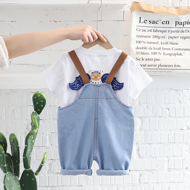 Overall Set OLLIE 2in1 Baju Jumpsuit Anak Laki Laki 1 - 5 tahun Korean Style Import